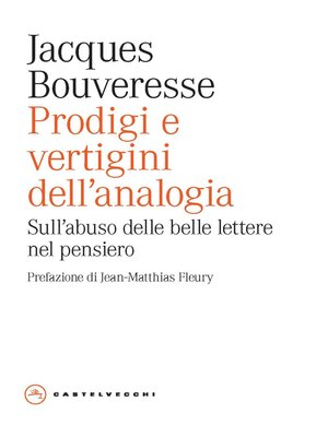 cover image of Prodigi e vertigini dell'analogia